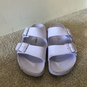 Women’s Birkenstock Arizona Essentials Two-Strap Sandals in Purple